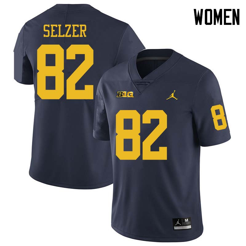 Jordan Brand Women #82 Carter Selzer Michigan Wolverines College Football Jerseys Sale-Navy